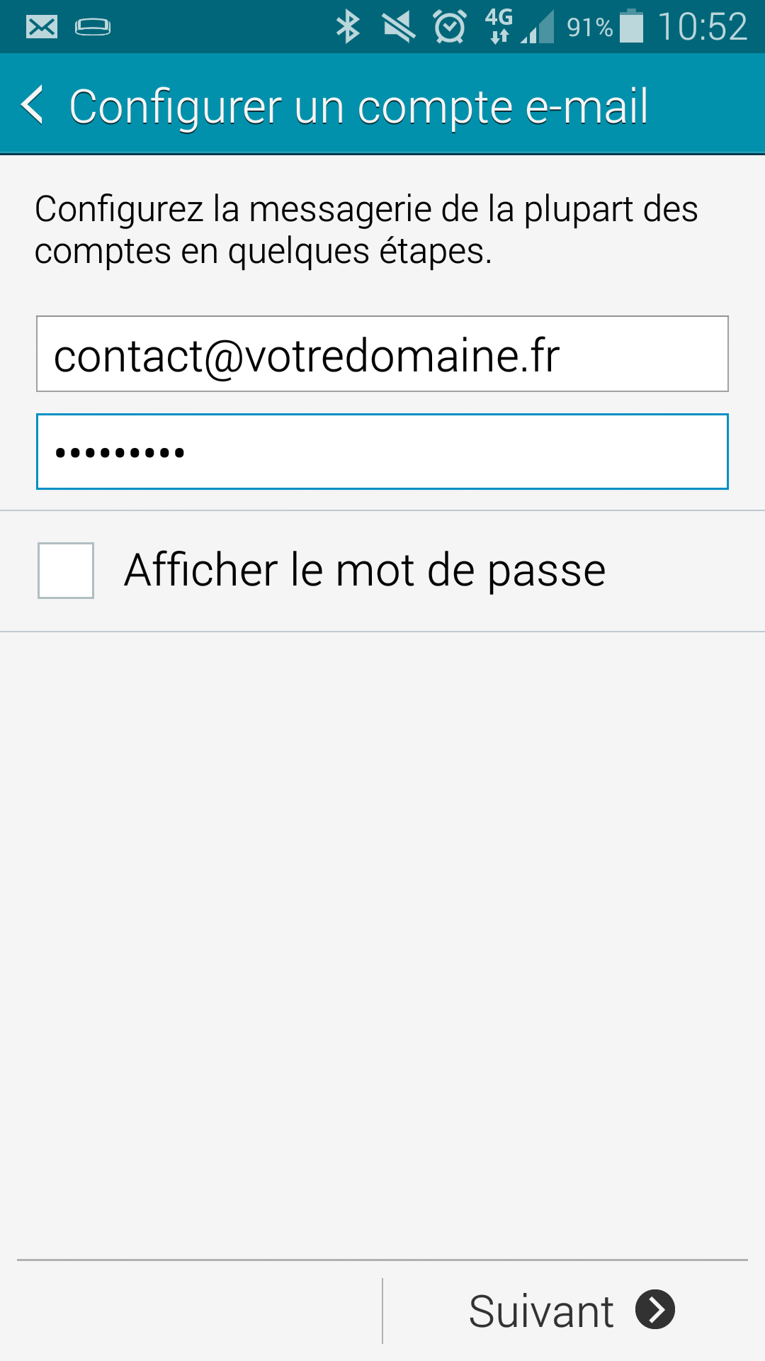 Comment configurer mail Androïd